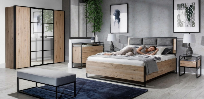 Bett Beige Loft Design Modern Doppel Betten Schlafzimmer Elegantes Möbel Neu