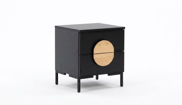 Nachttisch Grau Schlafzimmer Elegantes Tisch Luxus Holz Möbel Beistelltisch