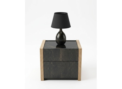 Nachttisch Beige Schlafzimmer Elegantes Design Luxus Holz Holz Nachttische