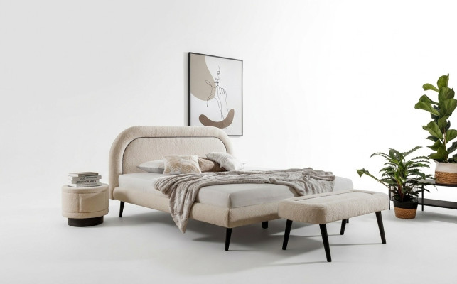 Schlafzimmer Set Weiß Bett Elegantes 2x Nachttische Luxus Hocker Modern .