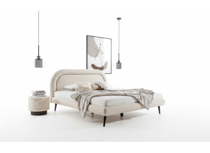 Schlafzimmer Set Weiß Bett Elegantes 2x Nachttische Luxus Holz Modern 3tlg.