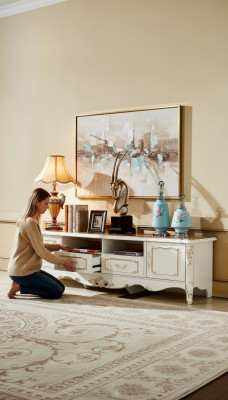 Sideboard Weiß Luxus Elegantes Wohnzimmer Kommode Schränke Lowboard Möbel Neu