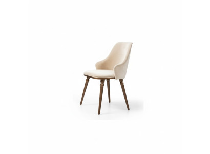 Luxus Stuhl Moderne Stühle Lehnstuhl Polster Metall Holz Textil Neu Beige