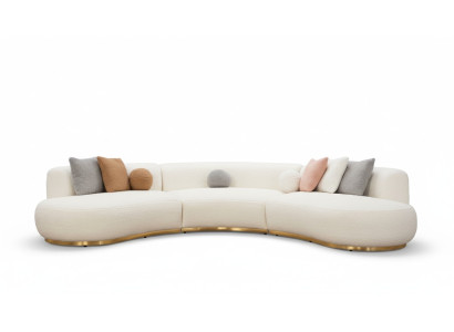 Wohnlandschaft Couch xxl Sofa Big Couchen Ovale Eckgarnitur Stoffsofa