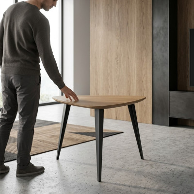 Dreieckiger Couchtisch Arbeitszimmermöbel Kaffetisch Holzmöbel Braun Neu