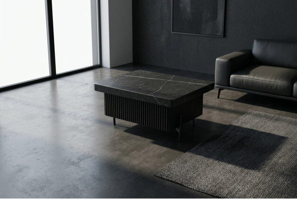 Schwarzer Büro Couchtisch Arbeitszimmermöbel Design Tische Beistelltische