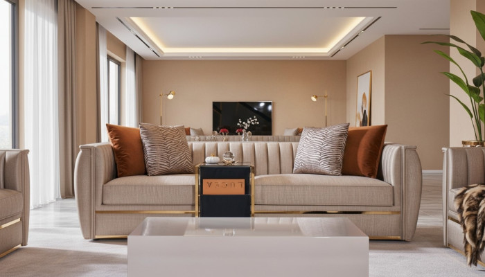 Wohnzimmer Couchtische Design Tisch Holz Beige Stil Moderner Luxus Tische