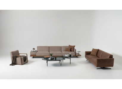 Luxus Sofagarnitur Sofas 4+3+1 Sitz Sessel 2x Couchtisch 4tlg