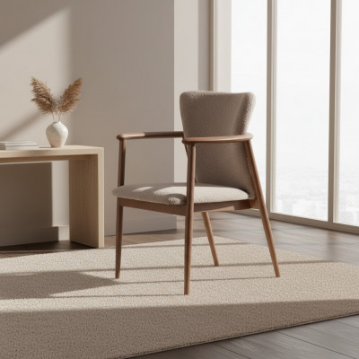 Esszimmer Stuhl Design Polster Stoff Textil Stil Moderner Lehnstuhl Sessel
