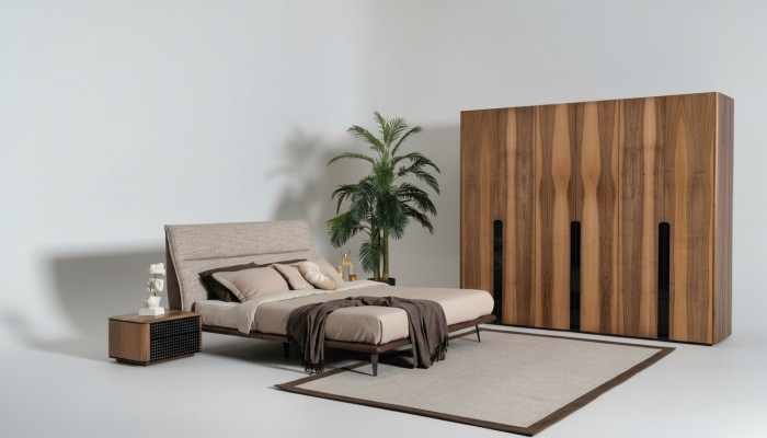 Moderne Schlafzimmermöbel im italienischen Stil - 4-teiliges Set in Grau