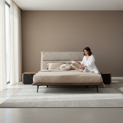 Schlafzimmer Nachttisch Design Möbel Nachttische Holz braune Farbe
