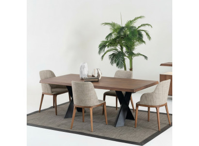 Holz Esszimmer Design Möbel Modern Stuhlgruppe Tisch 4x Stühle Set 5tlg.