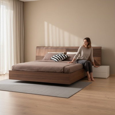 Luxus Schlafzimmer Bett Doppel Betten Design Möbel 180x200 cm braun Hotel
