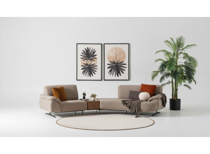 Wohnzimmer Design Sofa 5 Sitz Textil Couch Polster Sofas Neu braun