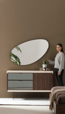 Chambre à Coucher Console Armoires Luxe Bois Avec Verre Moderne Design