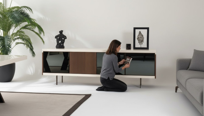 Niedriges Sideboard Schrank Kommode Schränke Kommoden 225cm Anrichte