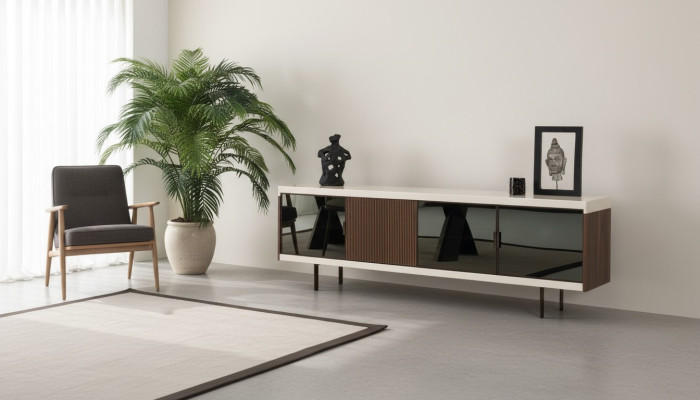 Niedriges Sideboard Schrank Kommode Schränke Kommoden 225cm Anrichte