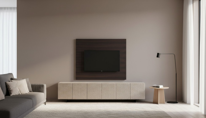 TV Wand Paneel Verkleidung Holz Luxus rtv Wohnzimmerwand Fernseh Möbel