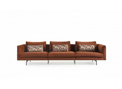 Wohnzimmer Sofa 4 Sitzer Couch Sitz Polster Couchen Design braun