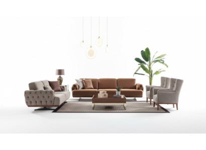 Sofagarnitur 4tlg. Set Couch Sofa Möbel Garnitur Design Chesterfield