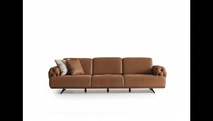 Sofa 4 Sitzer Chesterfield Design Luxus Sofa Polster Couch braun
