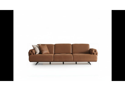 Sofa 4 Sitzer Chesterfield Design Luxus Sofa Polster Couch braun