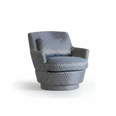 Luxus Sessel Design Möbel Holz mit Textil Einsitzer Couch Lounge Club