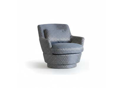 Luxus Sessel Design Möbel Holz mit Textil Einsitzer Couch Lounge Club