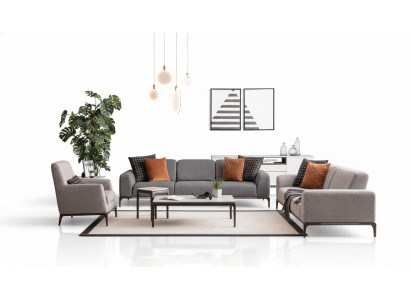 Sofagarnitur 4 1 Sitzer Sofa Sessel Couchtisch Beistelltische Garnitur 5tlg.