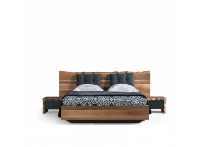 Schlafzimmer Garnitur Bett 2x Nachttisch Set Möbel Neu 3tlg. Neu braun
