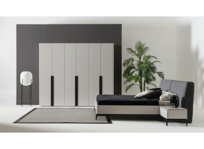 Bett 2x Nachttisch Kleiderschrank Luxus Holz Schlafzimmer Hotel Einrichtung 4tlg.