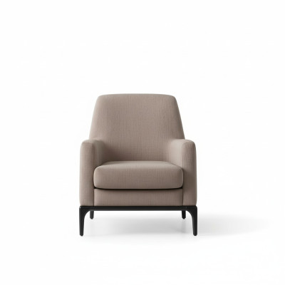 Wohnzimmer Sessel Design Couch Luxus Polster Modern Braun Holz Textil