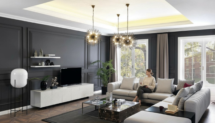 Wohnlandschaft Ecksofa L Form tv Ständer 3x Couchtisch Couch Polster Möbel