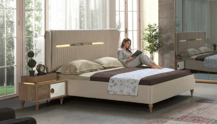 Schlafzimmer Bett Polster Design Luxus Doppel Hotel Betten Holz Möbel