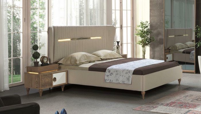 Schlafzimmer Bett Polster Design Luxus Doppel Hotel Betten Holz Möbel