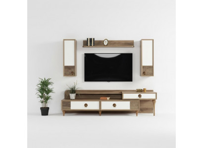Wohnzimmer Wohnwand rtv Lowboard Holz Braun Möbel Fernseh Neu Modern