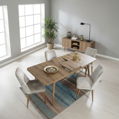 Esszimmer Set Essgruppe Tisch Garnitur Esstisch Set 4x Stühle Komplett 5tlg.