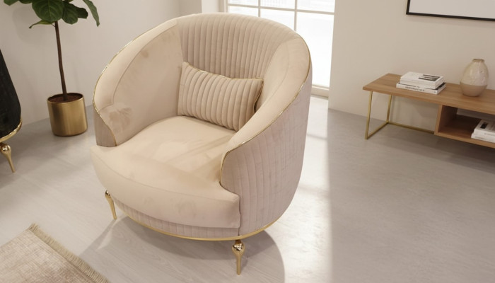 Wohnzimmer Sessel Polster Textil 1Sitzer Polster Sitz Einsitzer Luxus