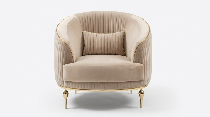 Wohnzimmer Sessel Polster Textil 1Sitzer Polster Sitz Einsitzer Luxus