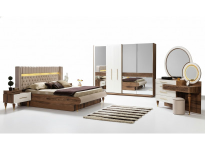 Schlafzimmer Bett 2x Nachttische 5tlg Set Komplett Design Möbel Luxus