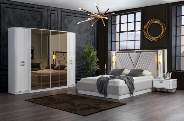 Modernes elegantes Schlafzimmermöbel-Set im luxuriösen Design und zeitgemäßem Stil