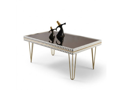 Wohnzimmer Couchtisch Tisch Design Möbel Luxus 111x64 Sofa weiß