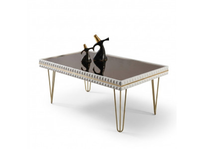 Wohnzimmer Couchtisch Tisch Design Möbel Luxus 111x64 Sofa weiß