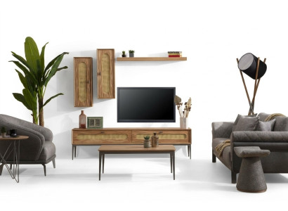 Lowboard rtv Wandschränke Wohnzimmer Holz Möbel Wandregal Set 4 tlg.