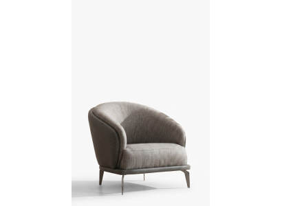 Sessel Einsitzer Luxus 1 Sitz Polster Sitz Design Grau Sitz Stoff Neu