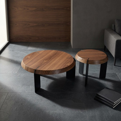 Couchtisch Beistelltisch Designer Tisch Rund Braun Wohnzimmertisch Neu
