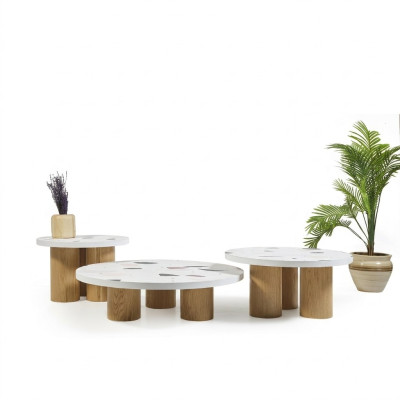 Couchtische Beistelltische Design Wohnzimmer 3 tlg. Italienischer Stil