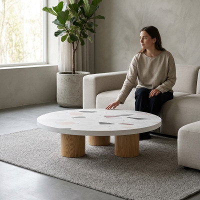 Couchtisch Luxus Design Weiß Holz Tisch Kaffee Beistell Wohnzimmer Neu