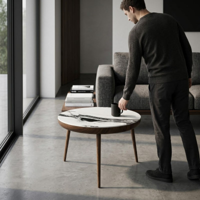 Runder Design Couchtisch Moderne Beistell Tische Runde Tisch Luxus Möbel