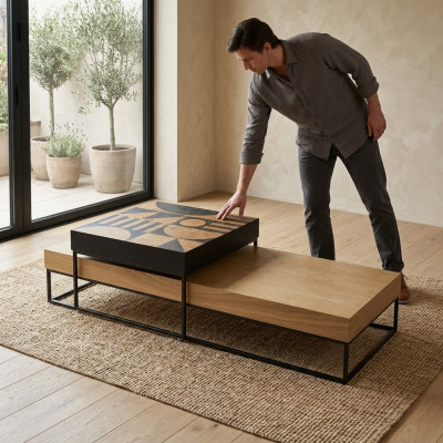 Couchtisch Braun Luxus Holz Wohnzimmer Design Kaffeetisch Möbel Neu